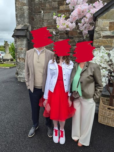 red confirmation dress