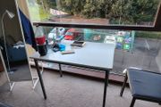 Simple metal-framed desk