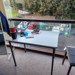 Simple metal-framed desk