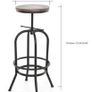 Affordable Industrial Style Height Adjustable Swivel Bar Stool With Natural Pinewood Top Image 6