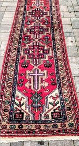 Hand knotted antique Persian rug runner