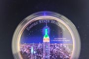 Magnificent Landmarks Empire State Building glow in dark Silver 2oz coin box+coa
