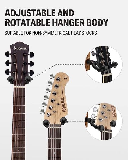 Guitar Wall Mount Hanger Black Walnut Wall Hook for String Instruments, Guitars, Bass, Folk Ukulele, Violin, Mandolin Banjo, Guitar Wall Holder (FREE SHIPPING)