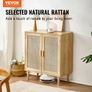 Cabinet, Rattan Storage Cabinet with 2 Magnetic Doors and Adjustable Shelves, Sideboard Buffet Cabinet for Hallway, Entryway, Living Room, or Kitchen, Natural Image 3