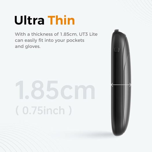 UT3 Lite Magnetic Hand Warmers Rechargeable 2 pack, Electric Handwarmers Ultra Thin Light Portable for Pocket Gloves,3 Levels Heat, Up to 8 hrs, UL Certified,Idea Tech Gifts for Men, Women Visit the OCOOPA Store