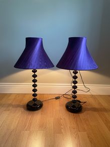 Set of 2 purple shade lamps