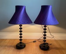 Set of 2 purple shade lamps