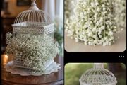 Decorative vintage bird cage display / flower decoration