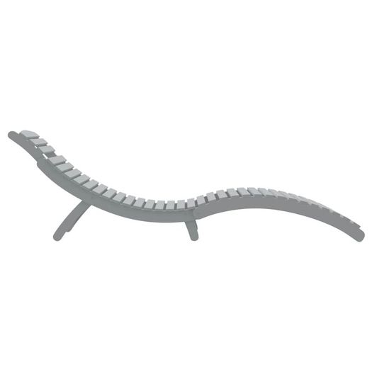 Sun Lounger Grey Solid Wood Acacia Grey