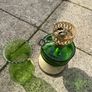 Vintage Green Glass Oil Lamp Brand New Image 3
