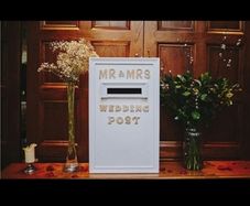 Handcrafted wedding post box for hire.  local collection. Can deliver for extra charge. . Deposit secures Date. Box Fitted with lock and key.
