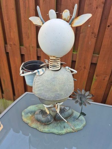 Metal Cow Garden Ornament & Planter Wobbly Head