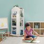 3-Tier Rotary Bookshelf Childrens Bookcases 360 Rotating Storage Display Rack Floor Standing Swivel Bookcase for Bedroom Living Room Study Office White Image 4