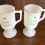 4 Retro Milk Glass Irish Coffee Pedestal Mugs Image 3