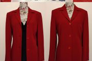 Red Wool Blazer Coat