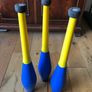 3 Pcs Plastic Blue/yellow Juggling Clubs of beginners Image 2