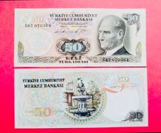 Turkey  50 Lira. 1976  Pick  188a   ( Uncirculated )