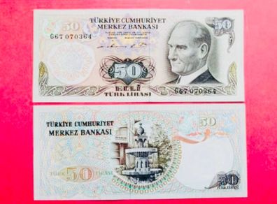 Turkey  50 Lira. 1976  Pick  188a   ( Uncirculated )