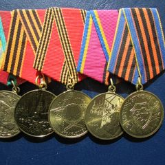 WW2 1941-1945,Five Soviet/Russia Military Medals.Full Size Originals.