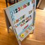 kids easel floor standing magnetic white and black board Image 8