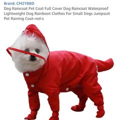 Full cover dog raincoat