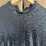 H&M black micro sequins long sleeve midi dress size 38 (12) Image 2