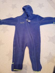 baby wearing hoppedlz fleece all-in-one
