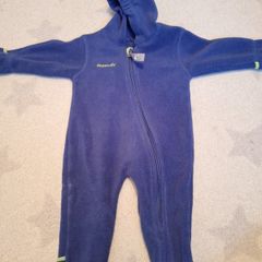 baby wearing hoppedlz fleece all-in-one