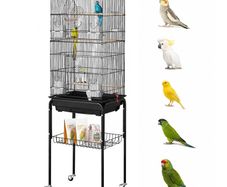 Large Bird Cage 62 Inch with Rolling Stand & Tray