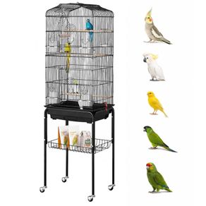 Large Bird Cage 62 Inch with Rolling Stand & Tray