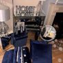 Mirrored furniture with navy velvet accessories Image 2