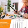 Iron Kit 80W LCD Adjustable Temperature 180-520 C, 13 in 1 Electric Soldering Iron Kit Welding Tool, Solder Wire, 5 Soldering Tips, Desoldering Pump, Wire Stripper Cutter, Stand, Tweezer Image 4
