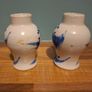 Chinese Miniature Vase Pair 19th Century Blue White Porcelain Image 3