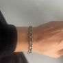 Men's Sterling Silver 925 Link Bracelet 23 cm Image 2