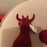 3 x wine flocked ceramic Christmas heads Image 2