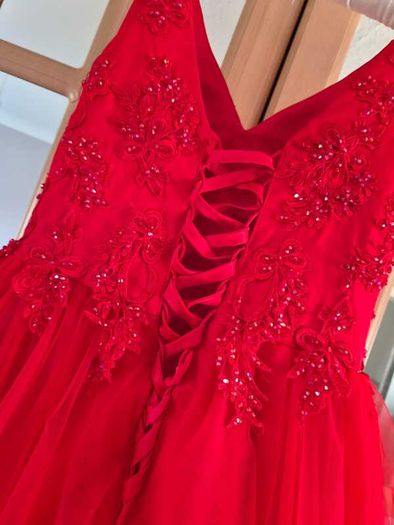 red confirmation dress