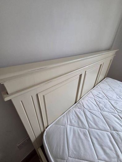 Cream wooden 6ft bed