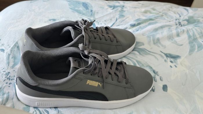 Puma Smash Nubuck Grey Trainers - Excellent Condition
