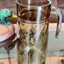 Vintage 1960s French Glass Jug with Decorative Swirling Design Image 2