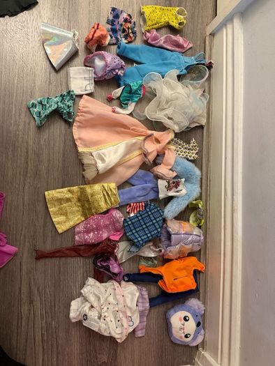 Barbie's dolls and more, aeroplane, clothes, car, wardrobe