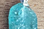 3.5 ct Blue Apatite Crystal on 925 Silver bail