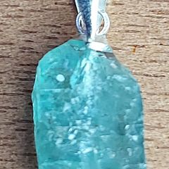 3.5 ct Blue Apatite Crystal on 925 Silver bail