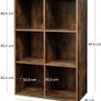 Bookcase, Bookshelf, Storage Shelf with 6 Compartments, Standing Shelf, Cube Shelf, for Living Room, Home Office, Dinning Room, Rustic Brown LBC203BX Image 4
