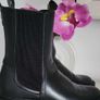 PARFOIS Black Elasticated Sides Hi Ankle Boots Sz 40 (Fit 6.5 - 7UK) - Rrp 49.99 (New) Image 2