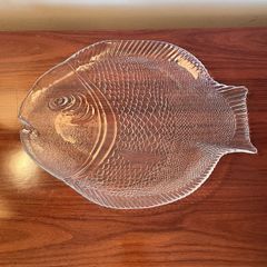Large Vintage Fish Glass Serving Platter Plate Tray, Pasabahce