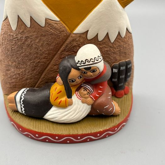 Vintage Nativity Scene Peruvian Folk Art - Terracotta - Excellent Condition