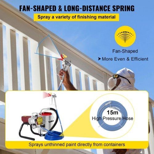 Airless Wall Paint Sprayer 1800W Electric Sprayer Gun Kit, 22Mpa Adjustable Spray Pressure with 15M Pipe for Wall & Ceiling/Wood & Metal Paint (FREE SHIPPING)
