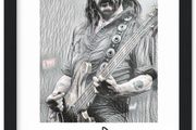 Lemmy Kilmister Motorhead Sketch Print With Autograph Framed