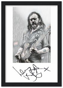Lemmy Kilmister Motorhead Sketch Print With Autograph Framed