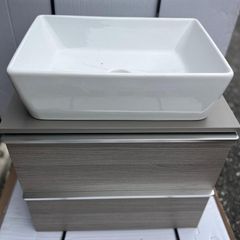 Cersanit Virgo Vanity Unit Dark Oak 60cm + Basin